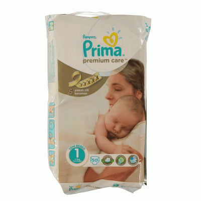 پوشک نوزاد پریما پمپرز سفید اصل سایز1 ضد حساسیت (بدو تولد2تا 5 کیلوگرم ساخت کشور لهستان newborn- pampers prima1