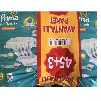 پوشک پریما ترک دوقلو سایز 4 (48 عددی) prima