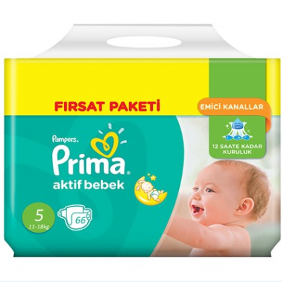 پوشک پمپرز ترک سایز 5 اونتاژ (48تایی) pampers prima