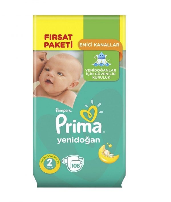 پوشک پریما پمپرز ترک اونتاژ سایز2 (108تایی) Prima Pampers