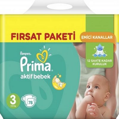 پوشک پریما پمپرز ترک سایز 3 (78 تایی)  Prima Pampers