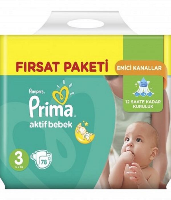 پوشک پریما پمپرز ترک سایز 3 (78 تایی) Prima Pampers