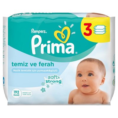 دستمال مرطوب نوزاد  پریما پمپرز Pampers Primaبا عصاره آلوورابسته 3عددی