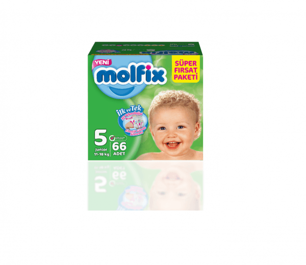 پوشک مولفیکس سایز 5 اونتاژ 66 تایی molfix