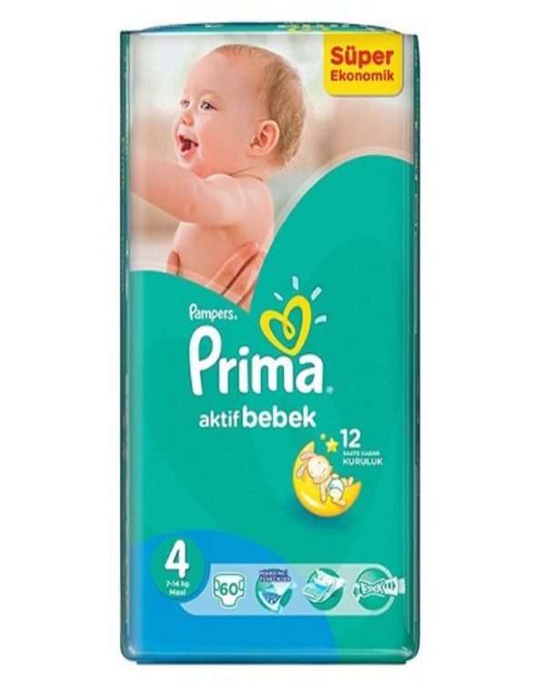 پوشک پریما پمپرز ترک سایز4 (60تایی) Prima Pampers