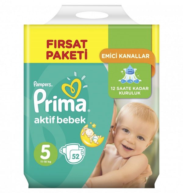 پوشک پریما پمپرز ترک سایز 5 (52 تایی) Prima Pampers