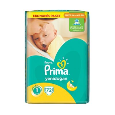 پوشک پریما پمپرز ترک سایز ۱ (۷۲تایی) Prima Pampers