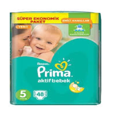 پوشک پریما پمپرز ترک سایز 5(48تایی) Prima Pampers