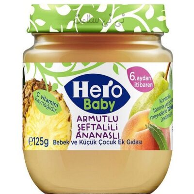پوره میوه گلابی،هلو و اناناس هیرو بیبی hero baby