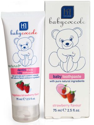 خمیر دندان بی بی کوکول با طعم توت فرنگی babycoccole خمیر دندان بی بی کوکول با طعم توت فرنگی babycoccole