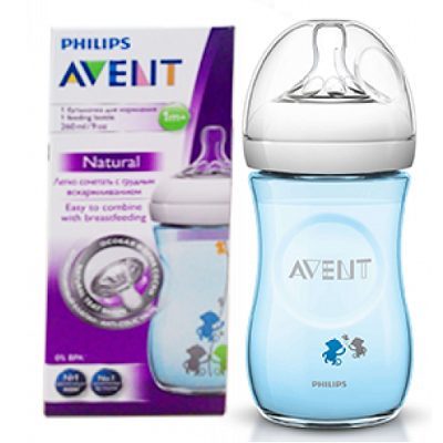 شیشه شیرنچرال ۲۶۰ میلی لیتر اونت طرح میمون avent