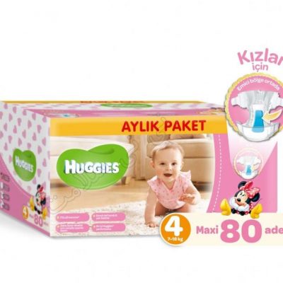 پوشک بچه هاگیز سایز 4 کارتنی huggies دخترانه