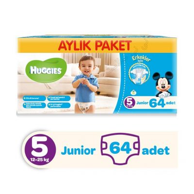 پوشک بچه هاگیز کارتنی سایز 5 Huggies پسرانه