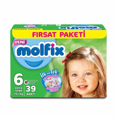 پوشک مولفیکس سایز 6 اونتاژ39 تایی molfix