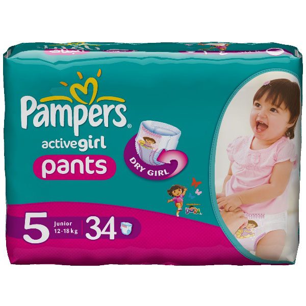 پوشک بچه پریما پمپرزشورتی سایز 5 دخترانهpampers prima