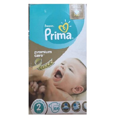 پوشک پریما پمپرز سفید ضد حساسیت سایز 2 (104 عددی) prima pampers