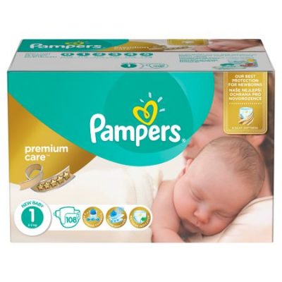 پوشک پریما پمپرز سفید ضد حساسیت سایز 1 (108 عددی) prima pampers