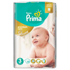 پوشک پریما پمپرز سفید ضد حساسیت سایز 3 (68 عددی) prima pampers