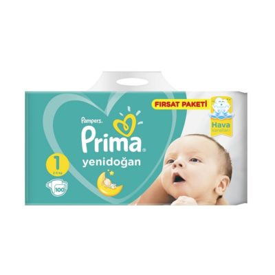 پوشک پریما پمپرز ترک اونتاژ سایز ۱ (۱۰۰تایی) Prima Pampers
