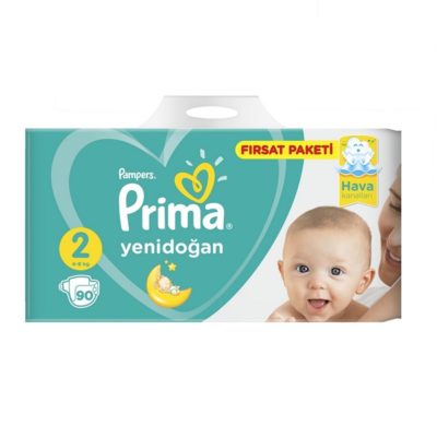 پوشک پریما پمپرز ترک اونتاژ سایز ۲ (۹۰تایی) Prima Pampers