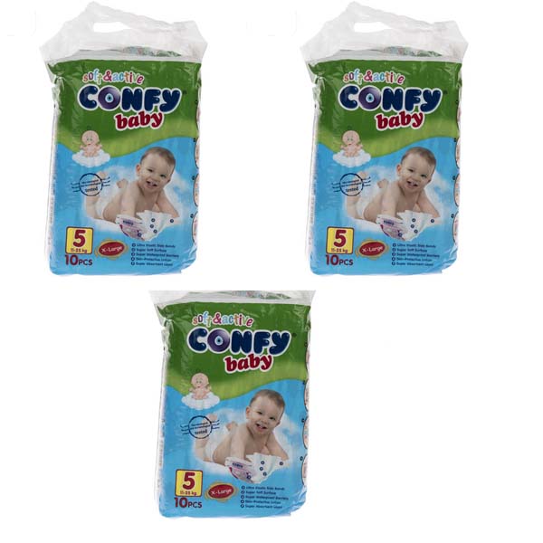5 پوشک نوزاد کانفی بیبی confy baby سایز ۵ - (3 بسته 10 عددی) - Image 1