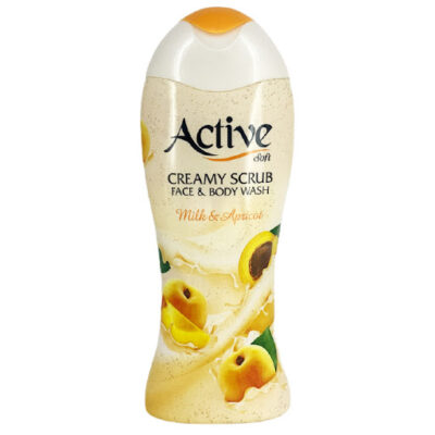شامپو اسکراب صورت و بدن شیر و زردآلو حجم ۴۰۰ میل اکتیو Active