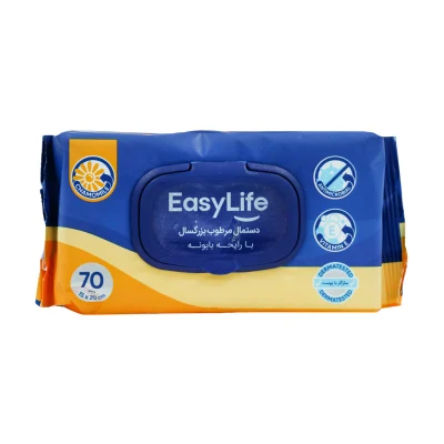 دستمال مرطوب بزرگسال بابونه ۷۰ عددی ایزی لایف Easy Life